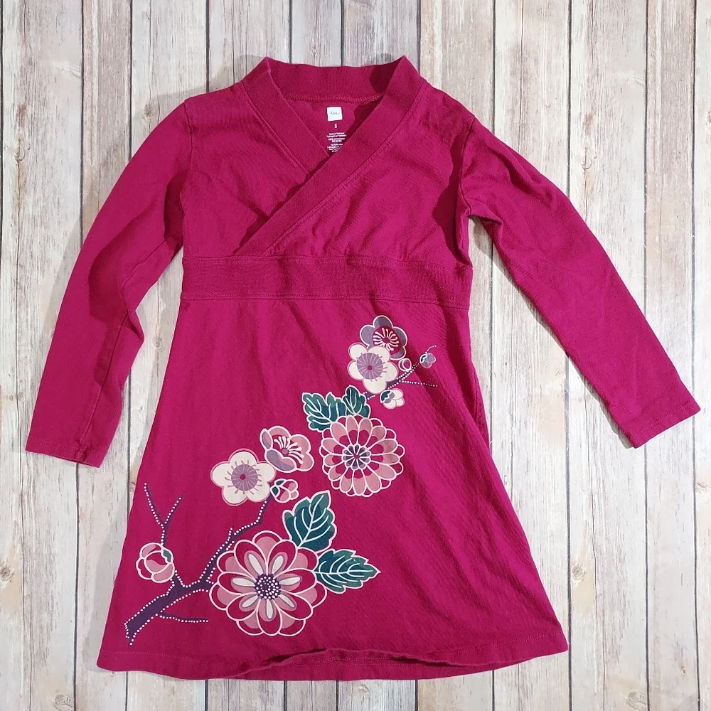 Tea Collection pink Akira wrap dress 5